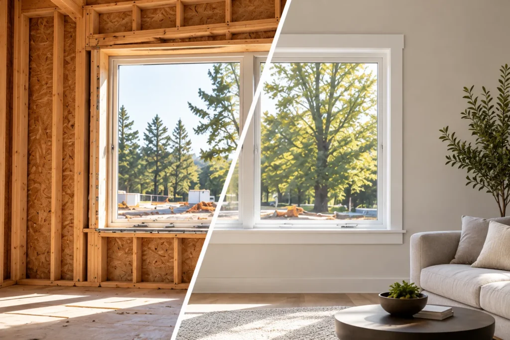 new construction windows vs replacement windows
